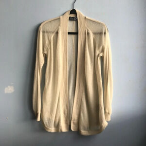 Magaschoni Knitted Open Front Lightweight 100% Cashmere Cardigan Sweater